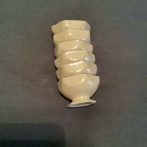 Antique Salt Bowls (6) Cream Lustreware EUC